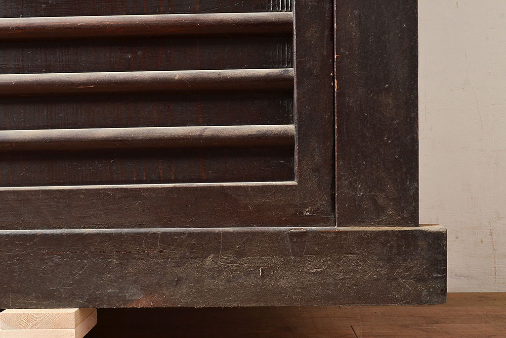 和製アンティーク　前面ヒノキ材・ケヤキ材　5尺が珍しい!年月を経た味わいが楽しめる明治期の水屋箪笥(五尺、重ね箪笥、収納棚、食器棚、キャビネット)(R-047968)