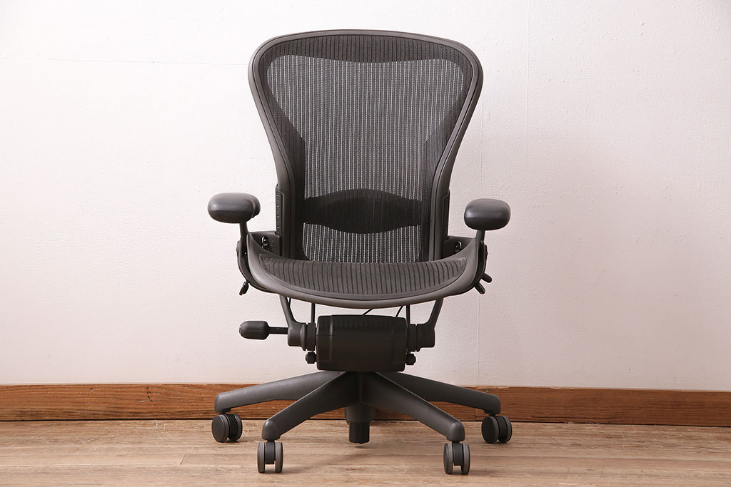 中古　Hermanmiller(ハーマンミラー社)　Bサイズ　ランバーサポート　アーロンチェア(オフィスチェア、椅子、イス)(R-047977)