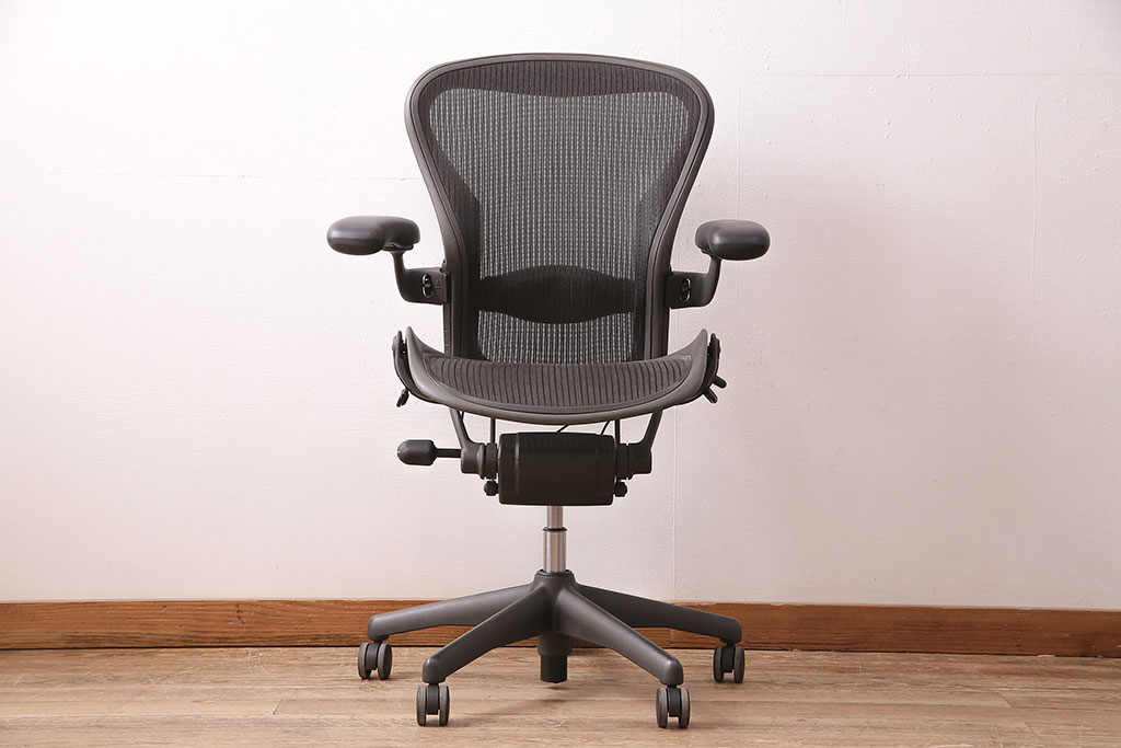 中古　Hermanmiller(ハーマンミラー社)　Bサイズ　ランバーサポート　アーロンチェア(オフィスチェア、椅子、イス)(R-047977)