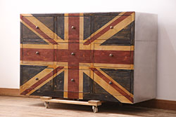 中古　イギリス製　HALO(ハロ)　REGIMENT 9DRAWERS CHEST(レジメント 9ドロワーズ チェスト)　斬新なデザイン!ユニオンジャックが印象的なチェスト(定価約35万円)(引き出し)(R-047983)