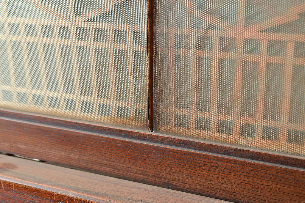 和製アンティーク　総ケヤキ材　八尺　迫力あるサイズが魅力!窓が付いた作りも珍しい、組子入りの特大衝立(8尺、つい立て)(R-048032)
