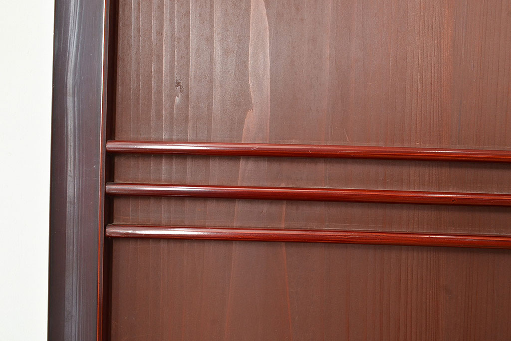 アンティーク建具　上手物　装飾が施された帯が目を引く上品な帯戸4枚セット(板戸、引き戸、建具)(R-048036)
