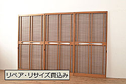 中古　ブランド家具　総ナラ(楢)材　立派な彫刻の高級ドア1枚(オークドア、扉、木製ドア、玄関ドア、建具)(R-063777)