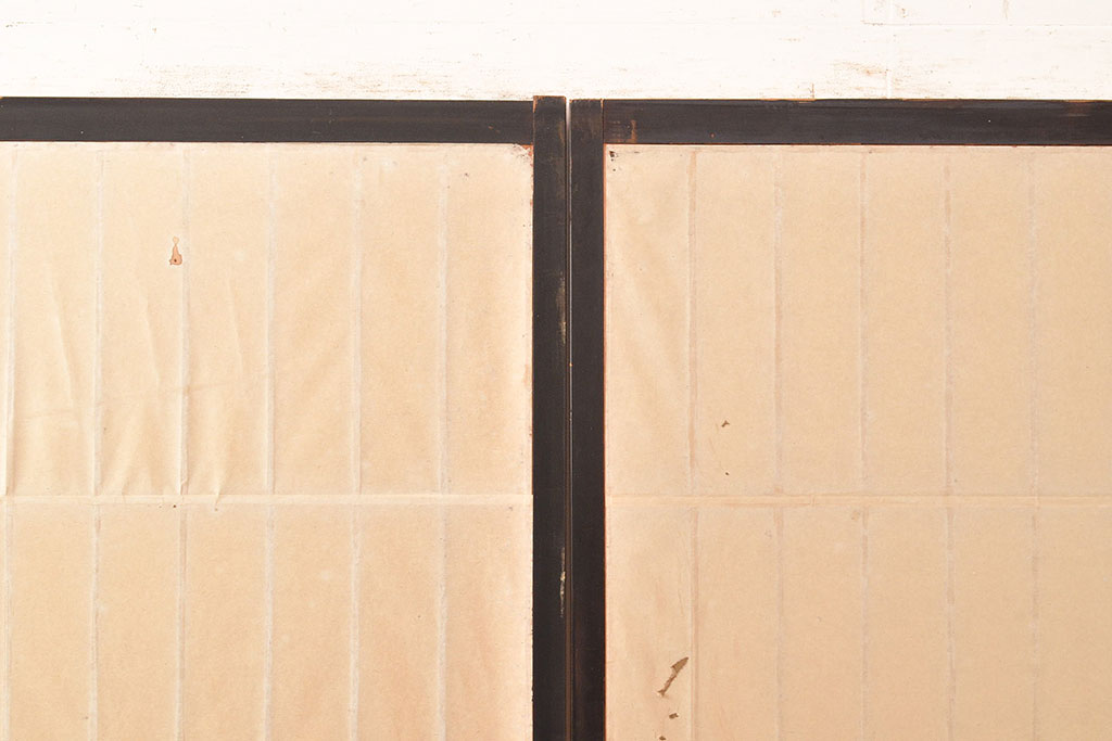 アンティーク建具　黒い框がモダンな印象を高める障子戸4枚セット(引き戸、建具)(R-048057)