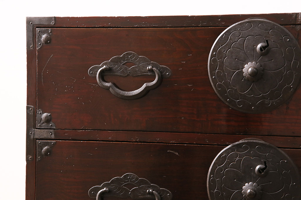 和製アンティーク　リメイク品　和の情緒溢れる米沢箪笥サイドボード(時代箪笥、衣装箪笥、引き出し)(R-048084)
