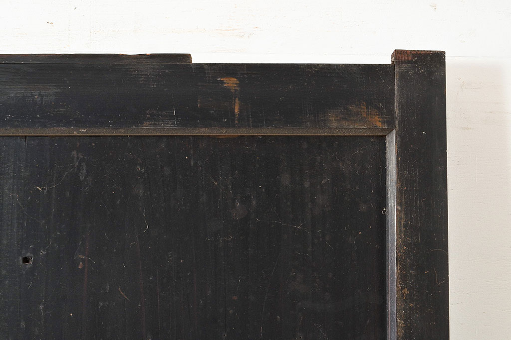 アンティーク建具　明治大正期　和モダンな雰囲気漂う渋く格好良い格子帯戸2枚セット(引き戸、建具)(R-048115)