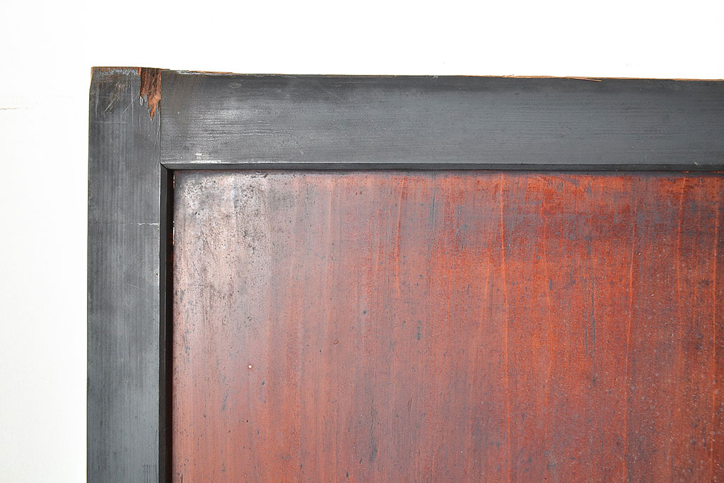 アンティーク建具 明治期 黒塗りの木枠がアクセントの上品な帯戸4枚セット 引き戸 建具 R ラフジュ工房