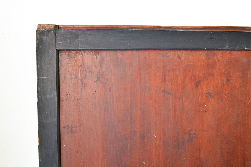 アンティーク建具　明治期　黒塗りの木枠がアクセントの上品な帯戸4枚セット(引き戸、建具)(R-048117)