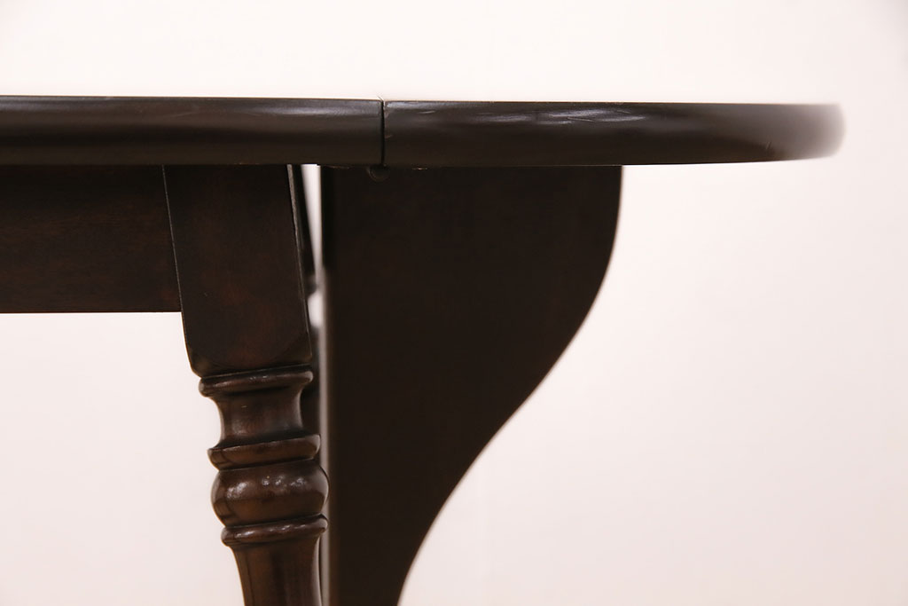 中古美品　松本民芸家具　小ぶりなサイズが嬉しいスツールバタフライ卓(サイドテーブル、エクステンションテーブル)(定価約8万8千円)(R-048126)
