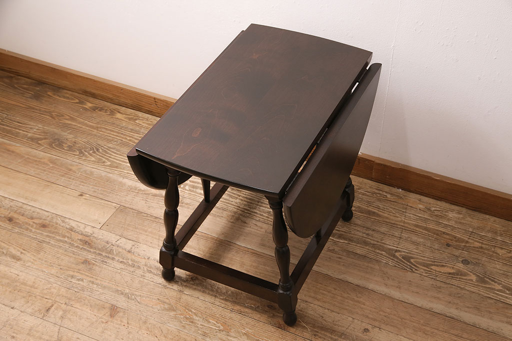 中古　松本民芸家具の#83型　上品な佇まいのバタフライ卓(エクステンションテーブル、サイドテーブル、センターテーブル)(定価約13万5千円)(R-048127)
