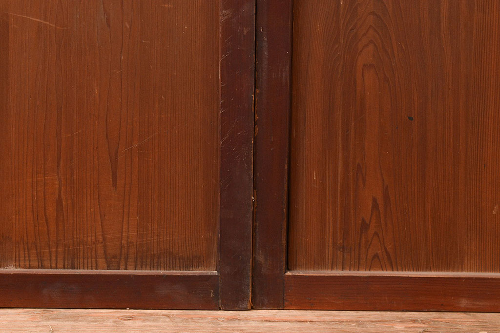 アンティーク建具　大正期　長い歳月を経た味わいが趣溢れる帯戸4枚セット(板戸、引き戸、建具)(R-048142)