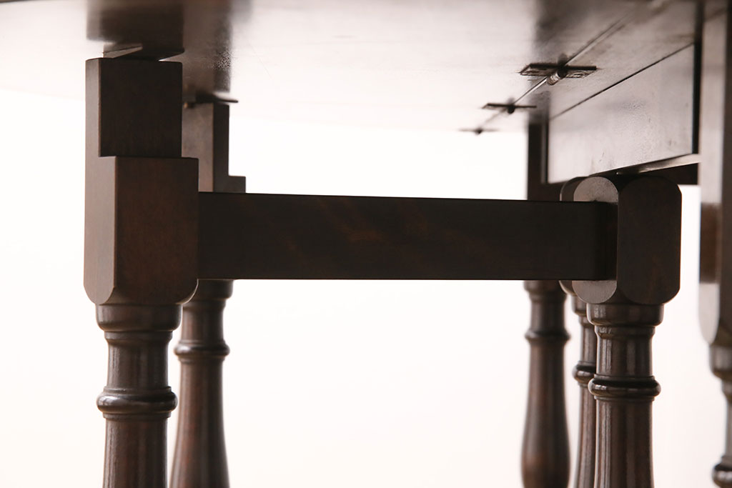 中古　松本民芸家具　クラシカルな脚が目を引く、B.R型ゲートレッグ卓I(定価約42万円)(ゲートレッグテーブル、バタフライテーブル、ダイニングテーブル)(R-048155)