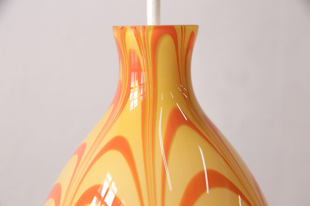 マーブル模様のガラスの吊り下げ花瓶 アンティーク ヴィンテージ レトロ