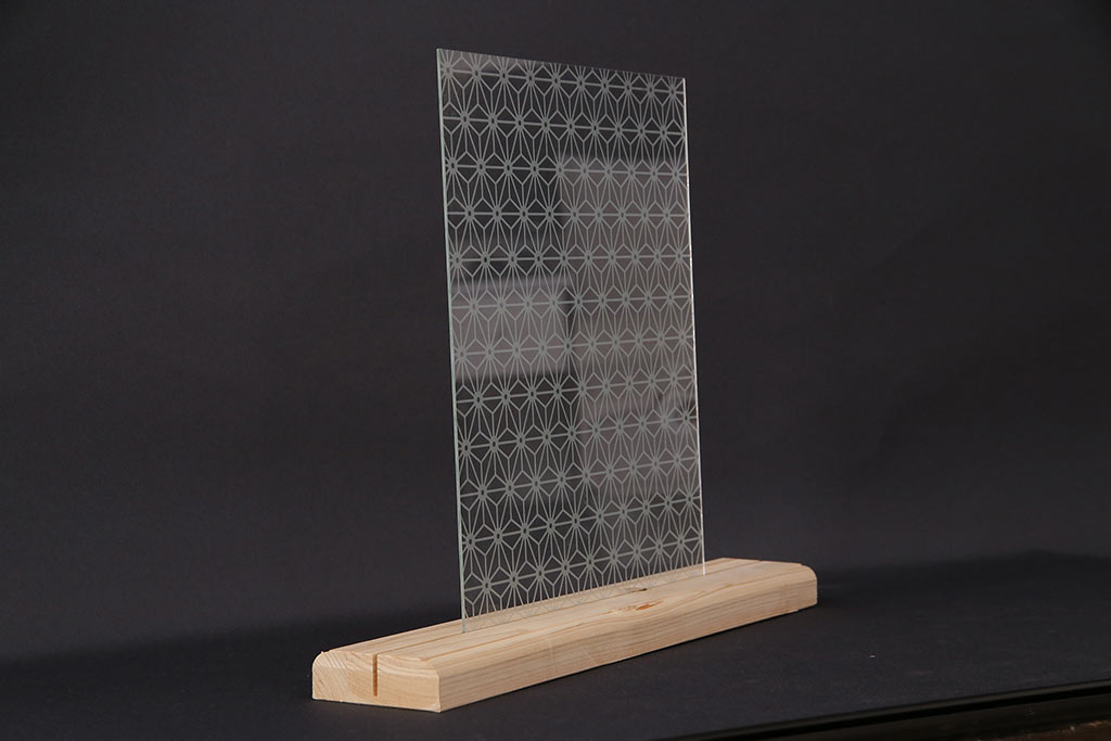 非売品　リメイク用ガラスパーツ　ラフジュ工房オリジナル　麻の葉紋様ガラス(新品ガラス)(R-048174)