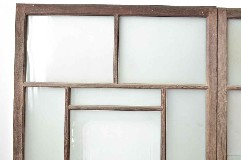 アンティーク建具　大正ロマンな雰囲気漂うガラス戸4枚セット(引き戸、玄関戸、建具)(R-048180)