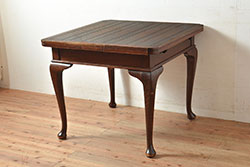 イギリスアンティーク　オーク材　猫脚がお洒落なドローリーテーブル(エクステンションテーブル、ダイニングテーブル、拡張式テーブル)(R-048187)