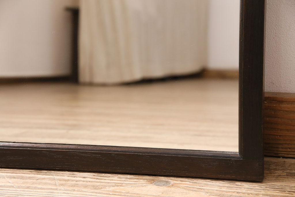 和製アンティーク　シンプルなデザインが様々な空間に取り入れやすい栗材製のミラー(鏡)(R-048192)