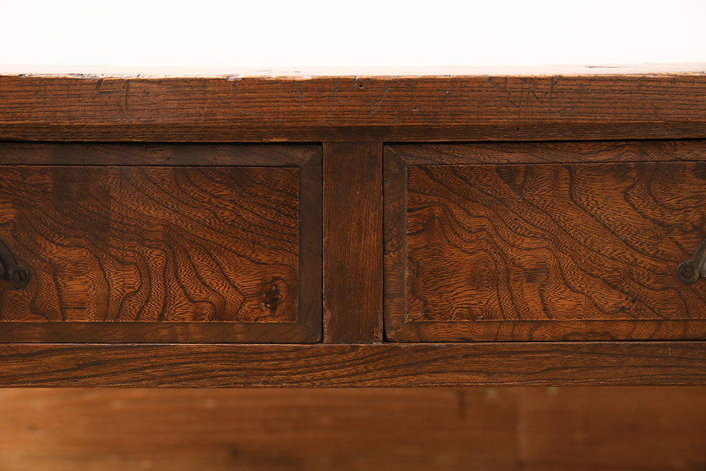 和製アンティーク　透かし彫りが可愛らしい文机(座卓、ローテーブル、センターテーブル)(R-048211)