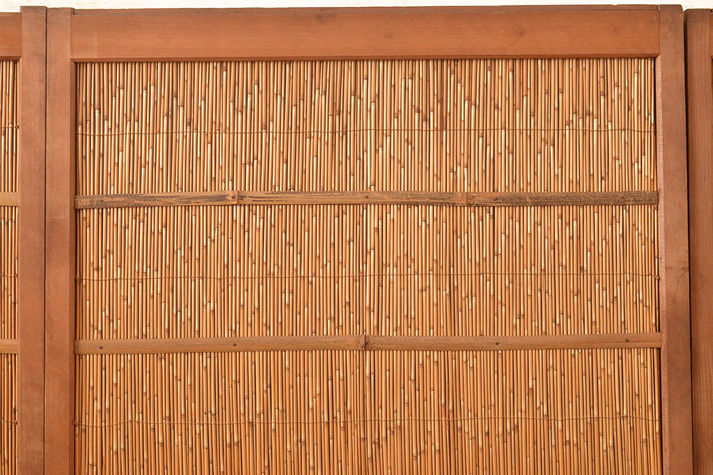 和製アンティーク　夏の暑さを快適にしてくれる、品のある佇まいの簀戸4枚セット(簾戸、簀戸、葭戸、夏障子、すど、葦戸)(R-048226)