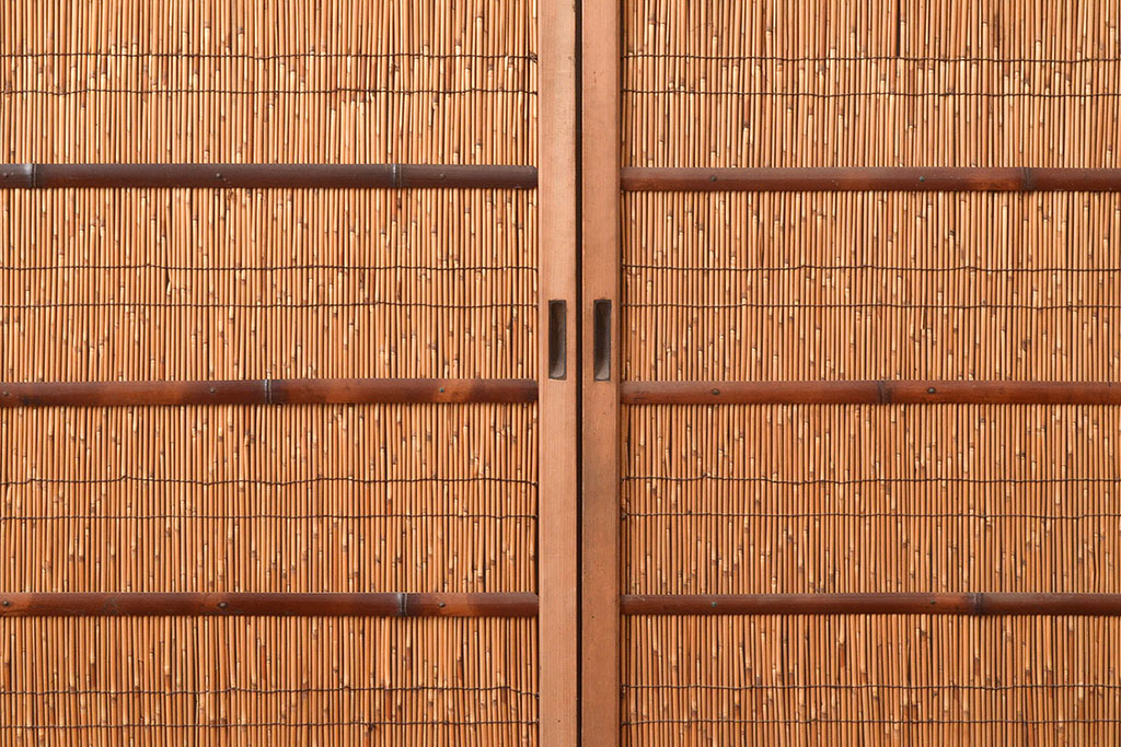 和製アンティーク　夏の暑さを快適にしてくれる、品のある佇まいの簀戸4枚セット(簾戸、簀戸、葭戸、夏障子、すど、葦戸)(R-048229)