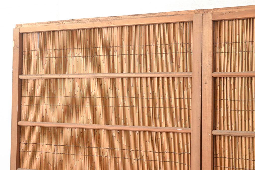 和製アンティーク　夏の暑さを快適にしてくれる、品のある佇まいの簀戸4枚セット(簾戸、簀戸、葭戸、夏障子、すど、葦戸)(R-048229)