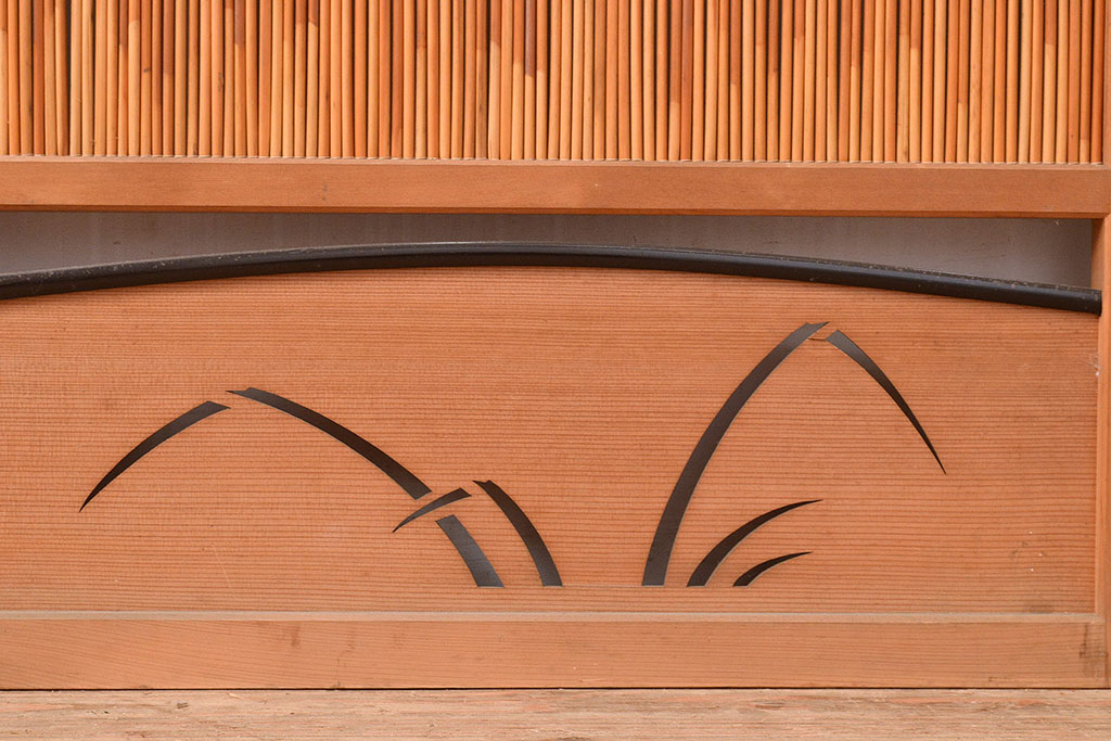 和製アンティーク　透かし彫りが風情を高める御簾戸4枚セット(簾戸、簀戸、葭戸、夏障子、すど、葦戸)(R-048230)