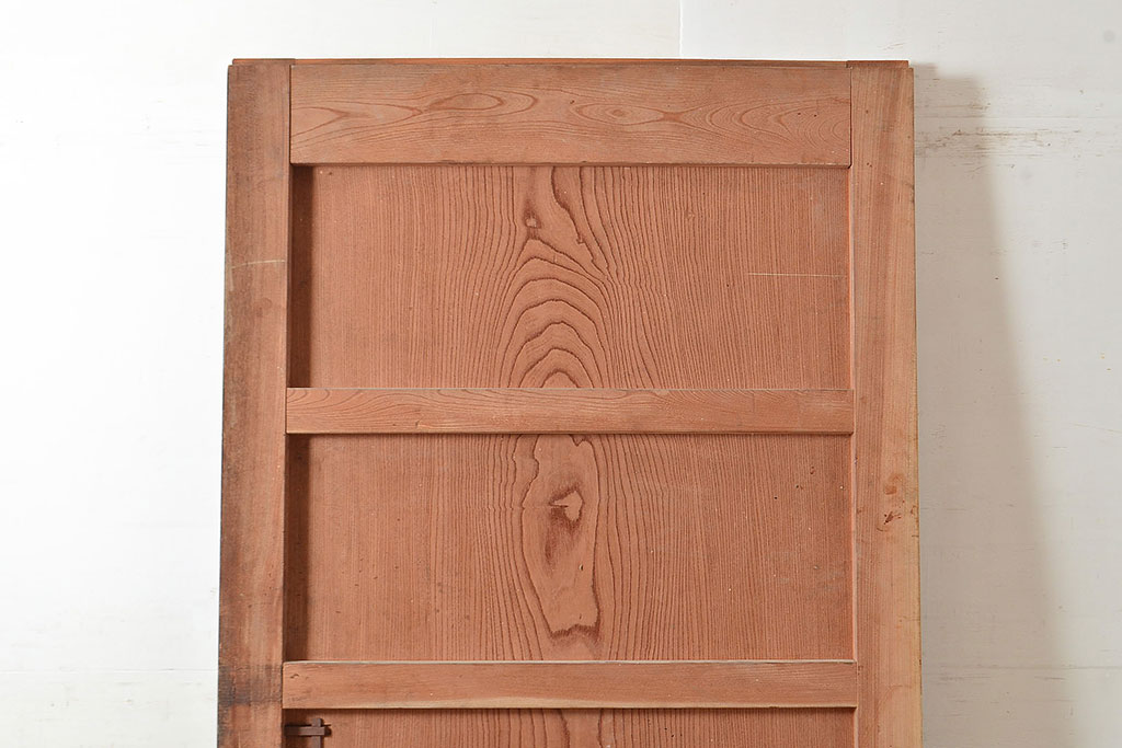 アンティーク建具　ケヤキ材の一枚板を使用した贅沢なつくりの蔵戸(引き戸、玄関戸)(R-048262)