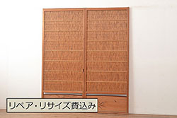 昭和期　シンプルなデザインで味わい深いペイント鉄扉(引き戸、建具)