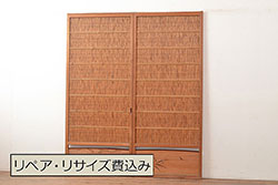 アンティーク建具　大正ロマン　ノスタルジックな雰囲気溢れるガラス窓1枚(引き戸、ガラス戸)(R-080936)