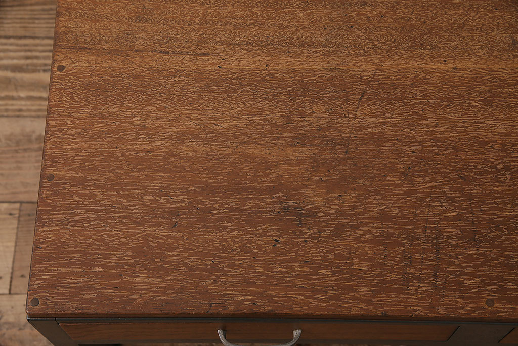 昭和レトロ　ツートーンのカラーがお洒落な文机(座卓、ローテーブル、センターテーブル)(R-048343)