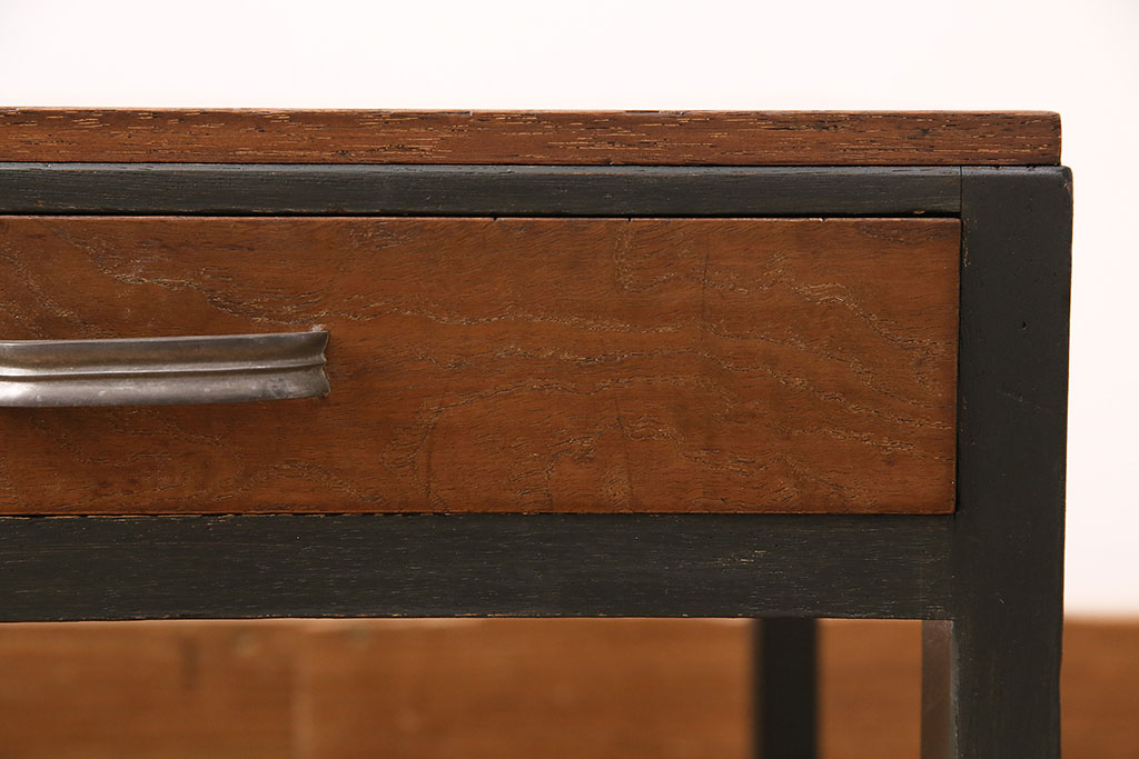 昭和レトロ　ツートーンのカラーがお洒落な文机(座卓、ローテーブル、センターテーブル)(R-048343)