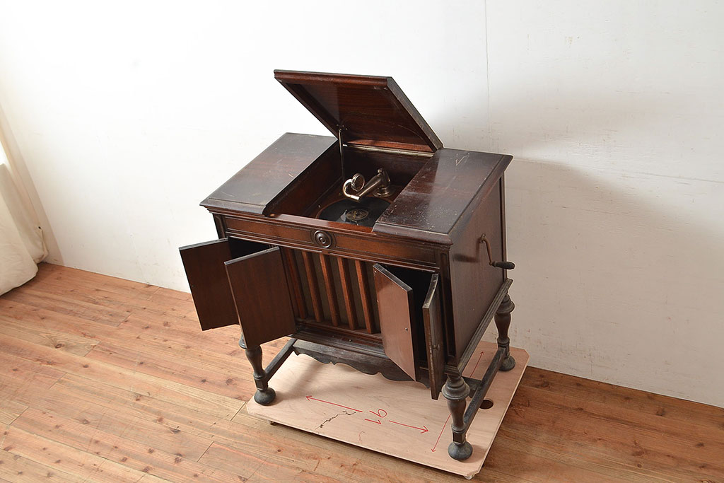 ジャンク品　ビクター　ビクトローラ　VICTROLA No.2　フロア型蓄音機(レコードプレイヤー)(R-048348)