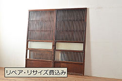 アンティーク建具　大正ロマンの雰囲気香るガラス戸1枚(引き戸)(R-062961)