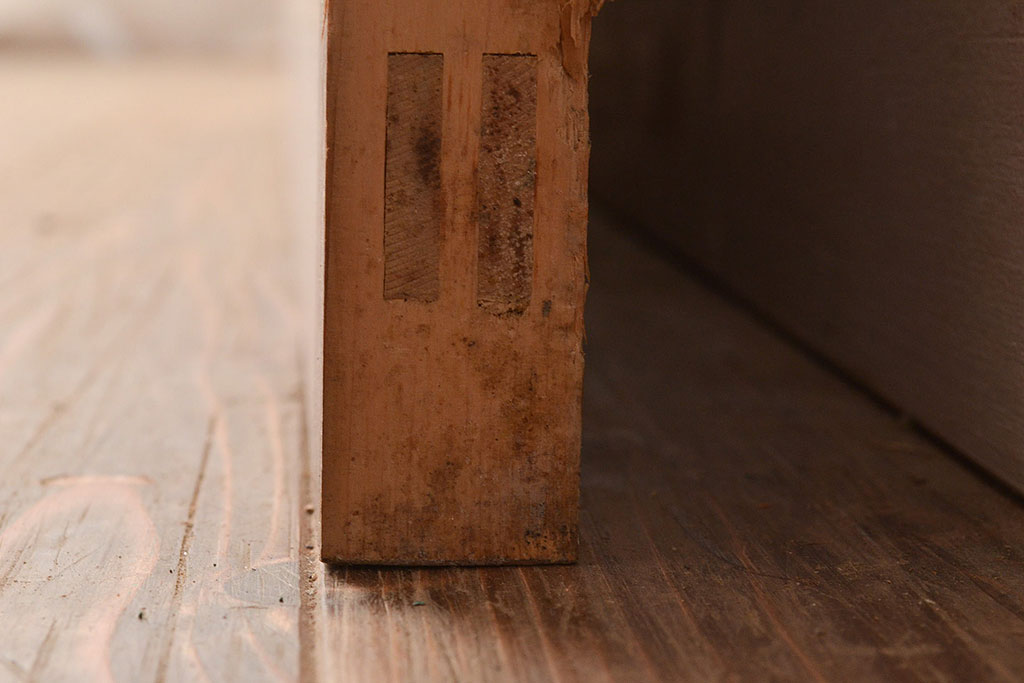 アンティーク建具　昭和中期　高級品!秋田杉一枚板と曲げ木のデザインが魅力の扉(ドア、建具)(R-048363)
