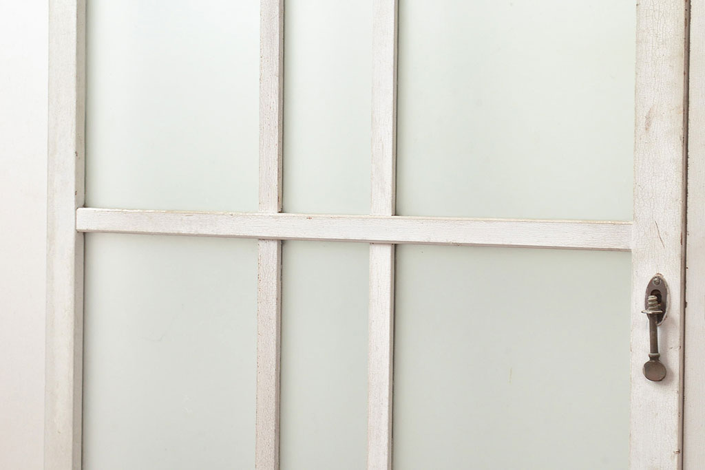 アンティーク建具　木の風合いとペイントの組み合わせが楽しめるガラス戸4枚セット(引き戸、建具)(R-048364)