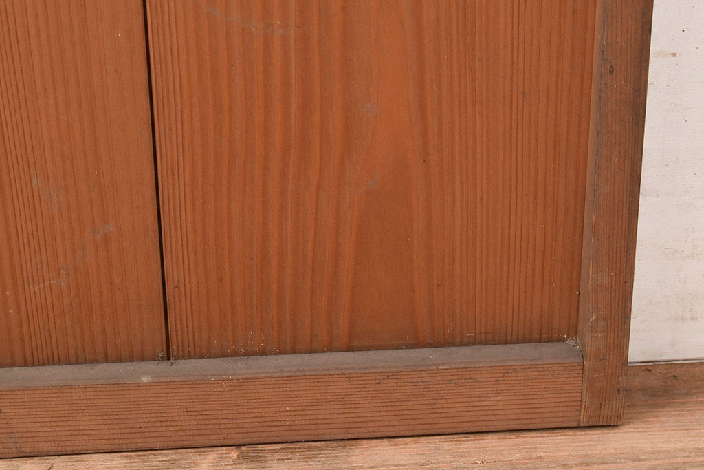 アンティーク建具　窓ガラス付きのレトロな木製扉(ドア、建具)(R-048372)