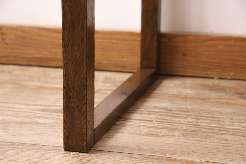 和製アンティーク　レトロな雰囲気を高めるナラ材製のサイドテーブル(オケージョナルテーブル、コンソールテーブル、引き出し)(R-048384)