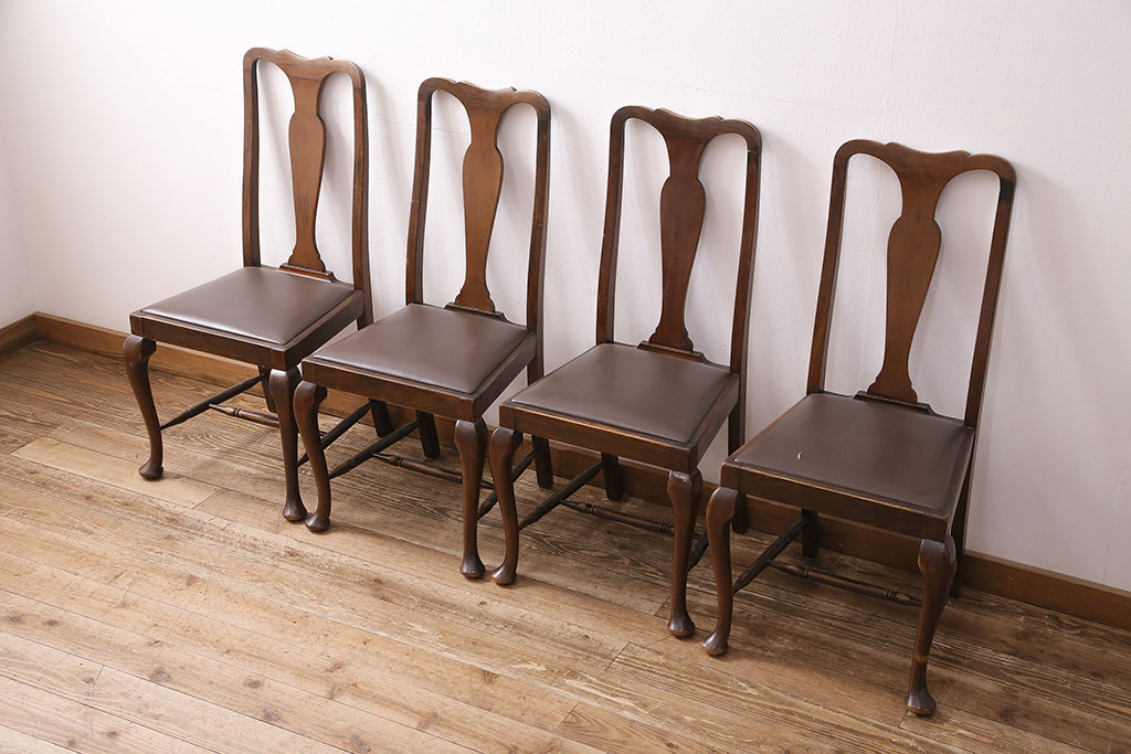 好評 イギリス アンティーク 家具 CC41 クイーンアンチェア ダイニング