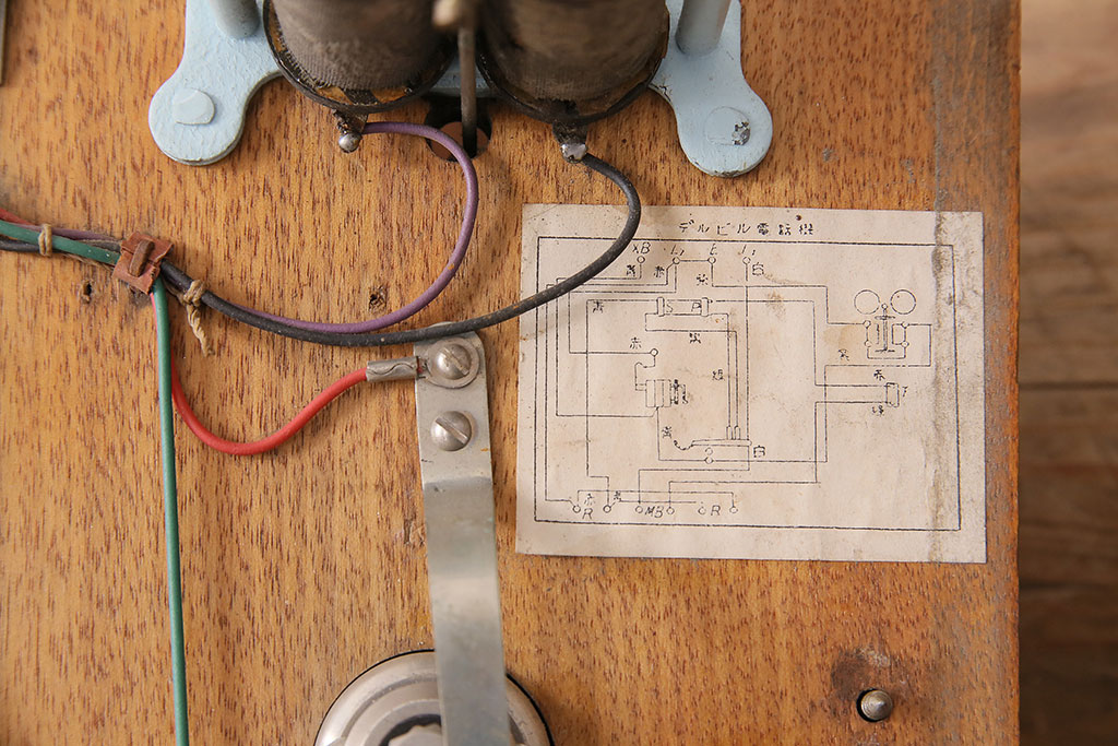 大正〜昭和初期　デルビル磁石式電話機(壁掛け電話機)(R-048425)