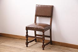 イギリスビンテージ　堂々とした風格を感じるオーク材製のチェア(椅子、ダイニングチェア)(R-048436)