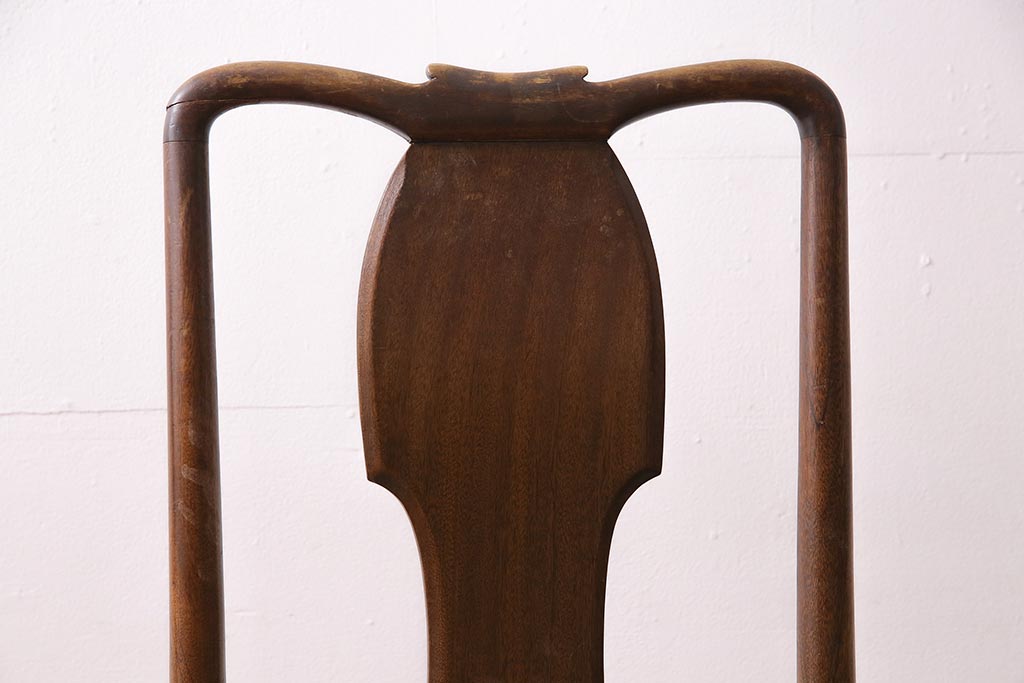 イギリスアンティーク　ウォールナット材　美しいバーズアイの杢目が楽しめるチェア2脚セット(ダイニングチェア、椅子)(R-048454)