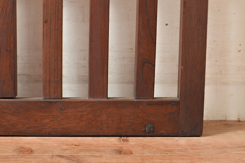 アンティーク建具　明治期　希少　古い木の風合いと木目が魅力的なケヤキ材の荒格子戸1枚(格子戸、引き戸、建具)(R-048474)