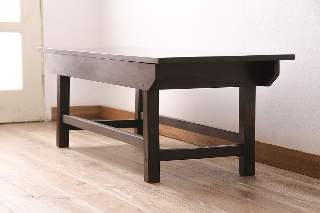 アンティーク家具　落ち着いた色味が味わい深い木製の作業台(ベンチ、テーブル)(R-048486)