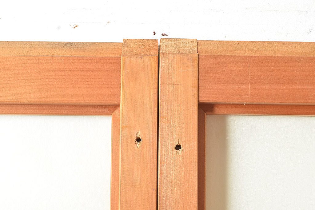 アンティーク建具　情緒溢れる和の雰囲気漂う雪見障子戸4枚セット(摺り上げ障子戸、引き戸、擦り上げ障子戸、擦上障子戸、建具)(R-048557)