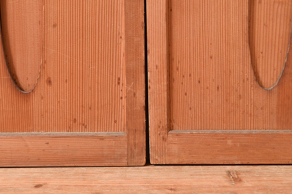 アンティーク建具　様々な採光と通風を感じることができる御簾戸2枚セット(建具、簾戸、簀戸、葭戸、夏障子、すど、葦戸)(R-048561)