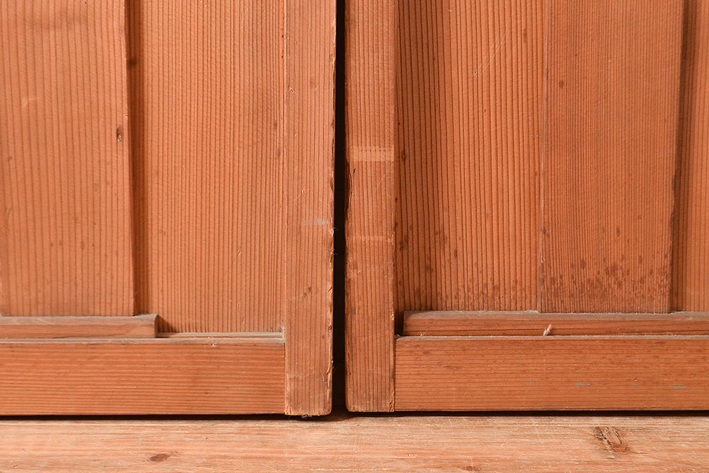 アンティーク建具　様々な採光と通風を感じることができる御簾戸2枚セット(建具、簾戸、簀戸、葭戸、夏障子、すど、葦戸)(R-048561)
