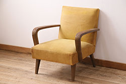 アンティーク家具　フランスアンティーク　マホガニー材　艶を帯びた滑らかな木肌が上品な板座チェア(ダイニングチェア、椅子)
