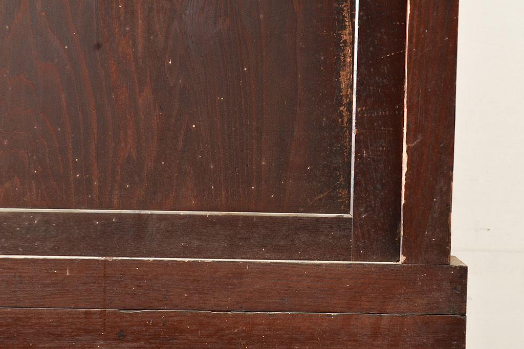 和製アンティーク　前面ヒノキ材　明治・大正期の水屋箪笥ローボード(収納箪笥、収納棚、戸棚)(R-048592)