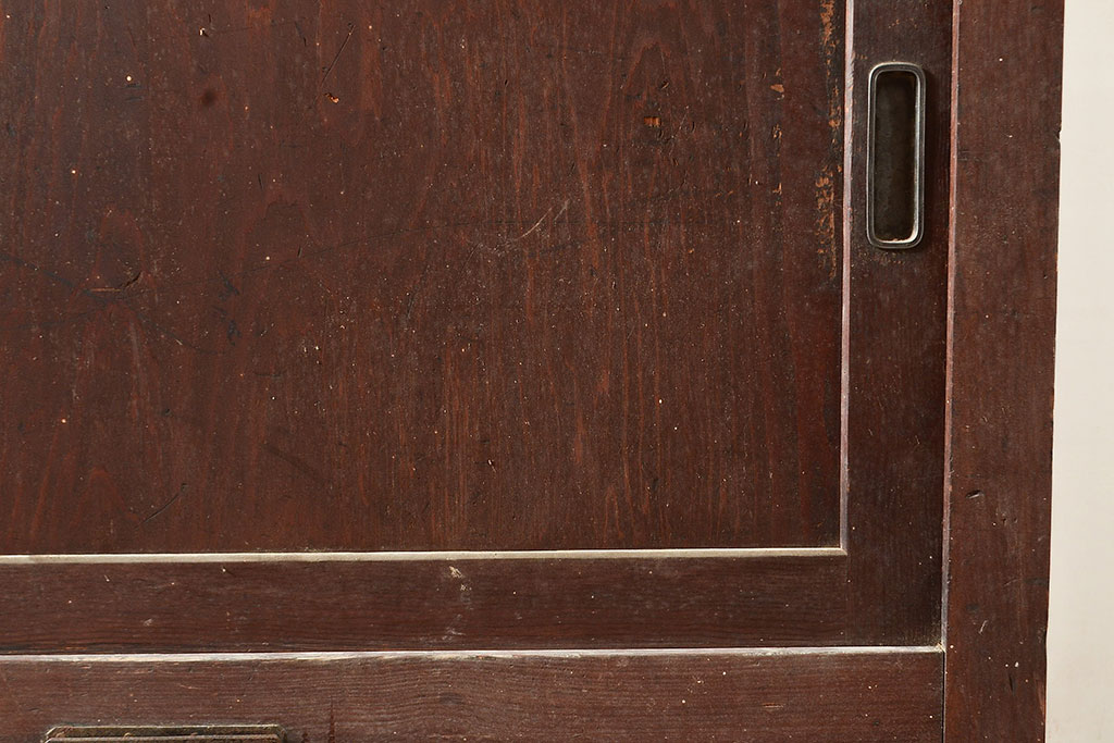 和製アンティーク　前面ヒノキ材　明治・大正期の水屋箪笥ローボード(収納箪笥、収納棚、戸棚)(R-048593)