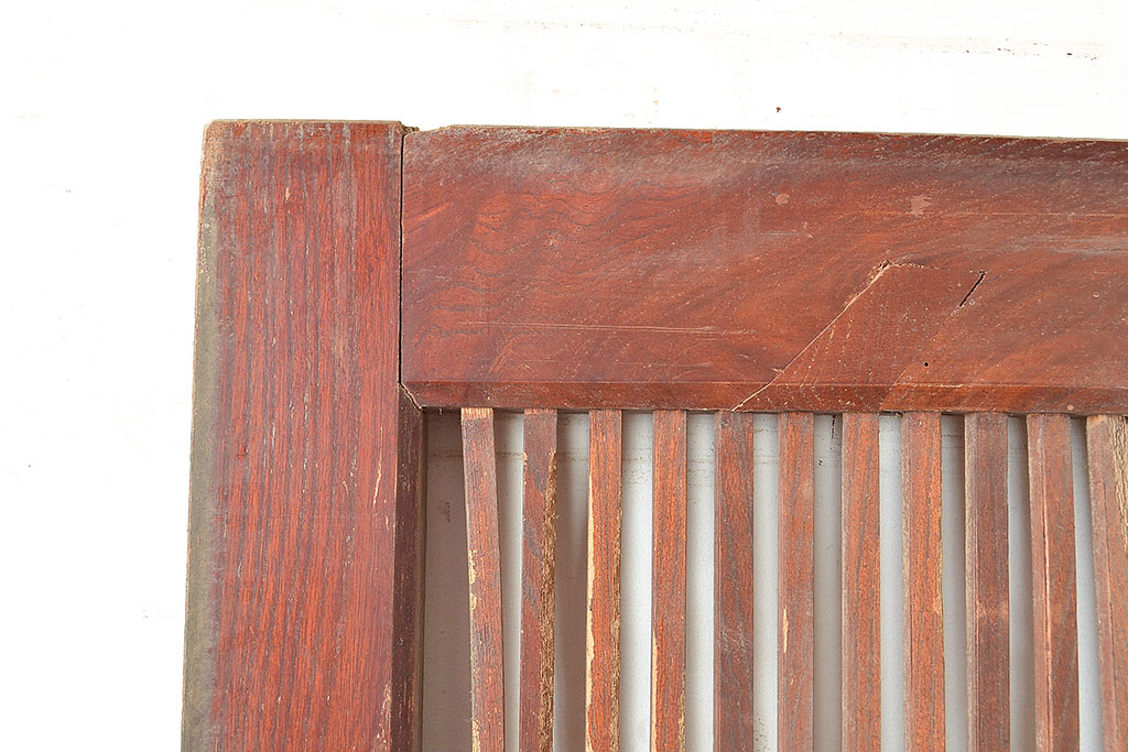 アンティーク建具　重厚な和の雰囲気を演出する総ケヤキ材製の蔵戸(引き戸、玄関戸)(R-048601)